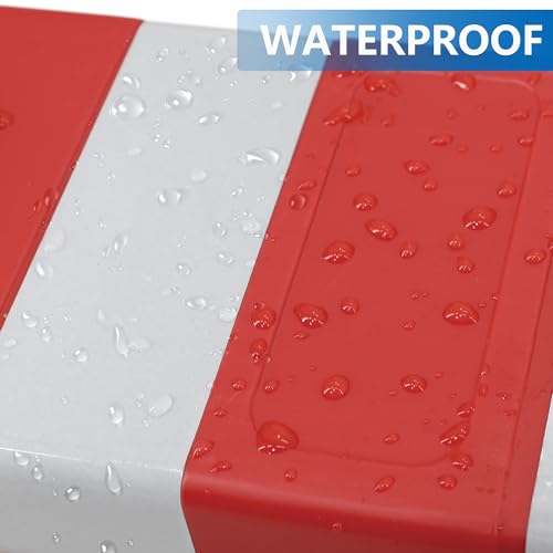 RELIANCER Expandable 7.41ft Safety Barricade,Retractable Security Barrier Water Filled Weighted Base,Adjustable Traffic Barricades,Outdoor Crowd Control Barriers,Driveway Isolation Gate,Garden Fence - color: Red