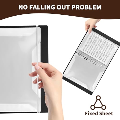 80 Sleeves Sheet Music Binder 8.5"x11" Sheet Music Folder with Elastic Band | Black Sheet Music Protective Sleeves Binder with Plastic Sleeves for Audition,Orchestra,Piano, Choir, Stand