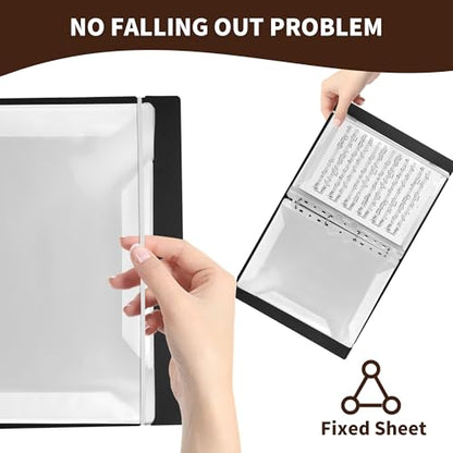 80 Sleeves Sheet Music Binder 8.5"x11" Sheet Music Folder with Elastic Band | Black Sheet Music Protective Sleeves Binder with Plastic Sleeves for Audition,Orchestra,Piano, Choir, Stand