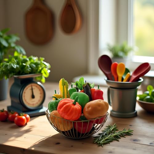 17Pcs Artificial Vegetables Realistic Faux Vegetables for Decoration Faux Vegetable Set Fake Food Carrot Pumpkin Eggplant Potato Bell Peppers for Home Kitchen Party Festival Photography Props