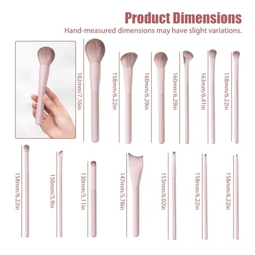 Makeup Brush Set 13 Pcs Professional-Complete Kit with Foundation,Eyeshadow,Blush&Lip Brushes-Soft Synthetic Bristles for Women&Beginners A - color: A