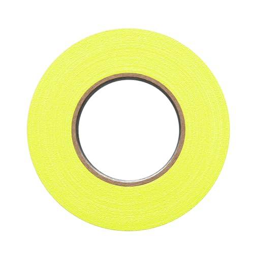 2" Pro Gaff Gaffers Tape 50 yards length fluorescent yellow matte. Premium Heavy-Duty Gaffers Tape trusted by professional Gaffers. Made in the USA. Holds Tight, Easy to remove. (Pack of 24)