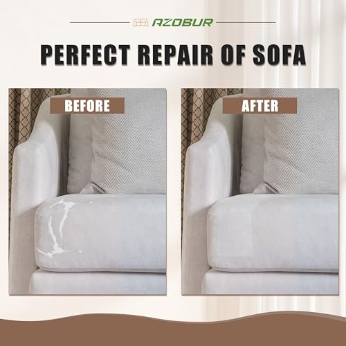 Azobur Fabric Couch Repair Patch 8.3 x 11 inches,Self-Adhesive Fabric Repair Patch for Furniture,Handbag,Sofa,Car Seats-(Grayish White) - color: Grayish White, size: 8.3" x 11"(2 Pcs)