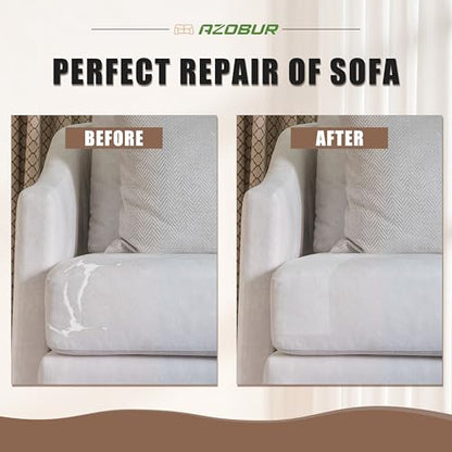 Azobur Fabric Couch Repair Patch 8.3 x 11 inches,Self-Adhesive Fabric Repair Patch for Furniture,Handbag,Sofa,Car Seats-(Grayish White) - color: Grayish White, size: 8.3" x 11"(2 Pcs)