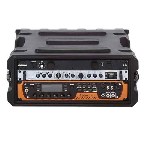Gator Cases Pro Series 4U Rack Case, Standard 19" Depth (G-PRO-4U-19) | Made in the USA Molded Hard Shell Front & Rear Threaded Rack Rails Side Carry Handles - size: 4U Rack Space, style: Standard - 19" Deep