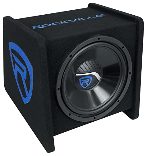 Rockville RV12P 12" 600W Car Audio Subwoofer in Vented Sub Enclosure Box, 4 Ohm, High-Performance Bass, MDF Construction Perfect for Car Audio Systems - style: Single 12"
