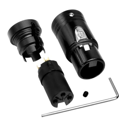 Uonecn Low-Profile XLR 3Pin Connector, Right Angle XLR Female, Low Profile XLR Splitter for Audio Devices Black Red Blue Green(4-Piece Set) Package Includes Screw Wrench - color: 4 color, style: LP-XLR 3pin Female