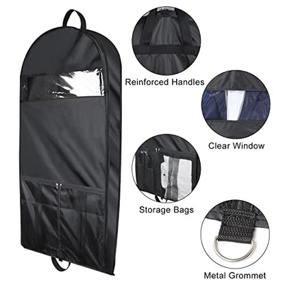 Univivi Garment Bag Suit Bag for Storage and Travel, 43 Inch, Set of 1 | Travel Bag with Mesh Pocket and Transparent Window, Oxford Fabrics, Foldable Washable Suit Cover for Jacket, Suits, Coats - size: 24"X43"- 1pcs -Travel