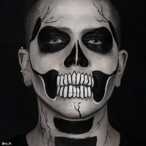 Mehron Makeup Tri-Color Halloween Makeup Palette - SKELETON | 10 Shades of Mehron Greasepaint in 1 Easy to Use Palette. Perfect for Quick Costume Looks. Cruelty Free & Made in the USA. - color: Skeleton