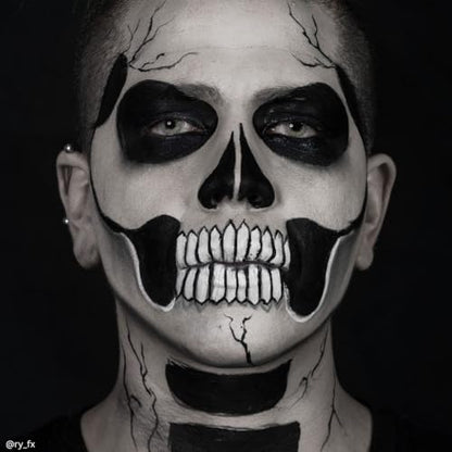 Mehron Makeup Tri-Color Halloween Makeup Palette - SKELETON | 10 Shades of Mehron Greasepaint in 1 Easy to Use Palette. Perfect for Quick Costume Looks. Cruelty Free & Made in the USA. - color: Skeleton
