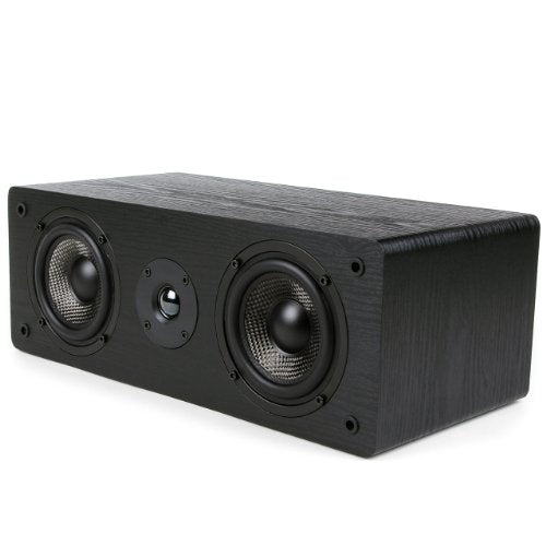Micca MB42-C 2-Way Passive Center Channel Speaker Home Theater, Each, Black | Amplifier or Receiver Required, Dual 4-Inch Carbon-Fiber Woofers, 0.75-Inch Silk-Dome Tweeter, Surround Sound, Clear Vocals - style: MB42-C Standard Center Channel Speaker