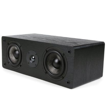Micca MB42-C 2-Way Passive Center Channel Speaker Home Theater, Each, Black | Amplifier or Receiver Required, Dual 4-Inch Carbon-Fiber Woofers, 0.75-Inch Silk-Dome Tweeter, Surround Sound, Clear Vocals - style: MB42-C Standard Center Channel Speaker