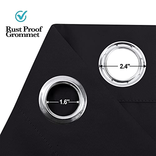 RYB HOME Blackout Curtains for Bedroom Closet Living Room Nursery Dining - color: Black, size: 60"W x 90"L (Pack of 1)