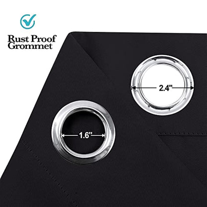 RYB HOME Blackout Curtains for Bedroom Closet Living Room Nursery Dining - color: Black, size: 60"W x 90"L (Pack of 1)