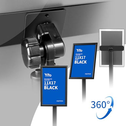 YIYO Sign Stand Poster Stand，adjustable heavy duty pedestal Sign Holder Floor Stand，aluminium frame floor standing for display11*17 inch，Black (11*17 Black)