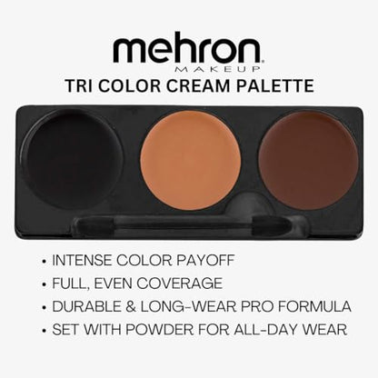 Mehron Makeup Tri-Color Halloween Makeup Palette - WEREWOLF | 12 Shades of Mehron Greasepaint in 1 Easy to Use Palette. Perfect for Quick Costume Looks. Cruelty Free & Made in the USA. - color: Werewolf