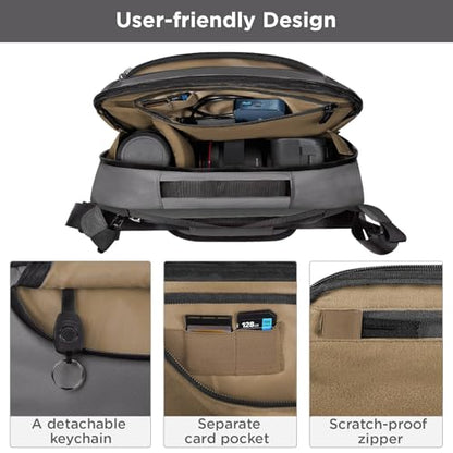 TAAOKA Camera Sling Bag,Travel Waterproof Camera Case with Tripod Holder,DSLR/SLR/Mirrorless Small Camera Bags Crossbody for photographers (Grey) - color: Grey
