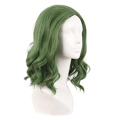 MapofBeauty 14 Inch Cosplay Costume Curly Wig (Pine Green/Grass Green) | 35 cm Synthetic Wig, Fahion - color: Pine Green/Grass Green