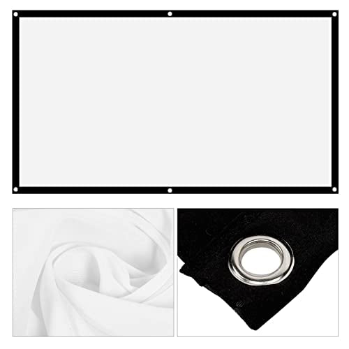 Yosoo Health Gear Portable Projection Screen Polyester 16:9 White, 84 Inch | Outdoor Movie Screen, Foldable Non Crease Design, Polyester Fabric, Projector Curtain for Camping Open-Air Cinema Backyard, W - size: 84 Inch