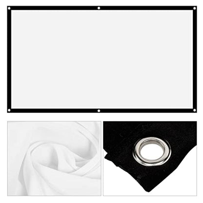 Yosoo Health Gear Portable Projection Screen Polyester 16:9 White, 84 Inch | Outdoor Movie Screen, Foldable Non Crease Design, Polyester Fabric, Projector Curtain for Camping Open-Air Cinema Backyard, W - size: 84 Inch