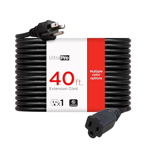 UltraPro Outdoor Extension Cord, 40 Ft, Heavy Duty Extension Cord - color: Black, size: 40 Ft