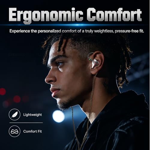 in Ear Monitor Headphones with Mic,USB C,HiFi Gaming IEM | 2-Pin Silver-Plated Detachable Cable,Wired Gaming Earbuds for Gamer/Singer/Musician/Audiophile/Drummer