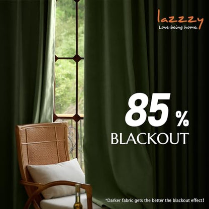 Lazzzy Green Velvet Curtains 96 Inch Length Blackout Pinch Pleated Room Darkening Drapes Luxury Back Tab Thermal Window Treatments for Bedroom Living Room 2 Panels, 52 x 96 Inch, Olive Sage - color: Olive Sage, size: 52"W x 96"L (Pack of 2)