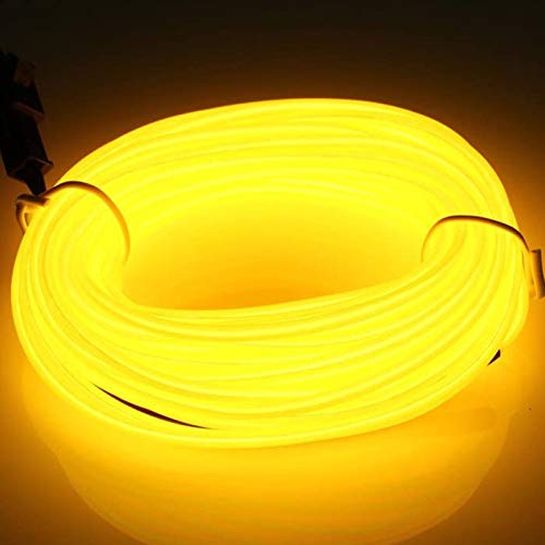 JIGUOOR EL Wire Battery Pack, 16.4ft / 5m, Yellow - color: Yellow, size: 16.4ft / 5m