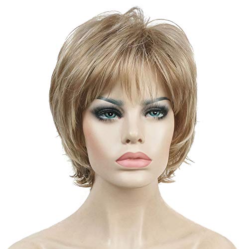 Lydell Short Layered Shaggy Wavy Full Synthetic Wigs (L16/613 Blonde Highlights) - color: Blonde with Highlights #L16-613