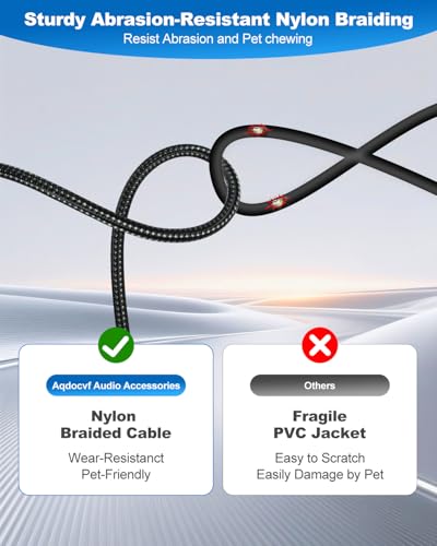 Aqdocvf Premium 1/4 Inch TRS Cable 10ft, Guitar Cord Right Angled - size: 10ft, style: 1 Pack