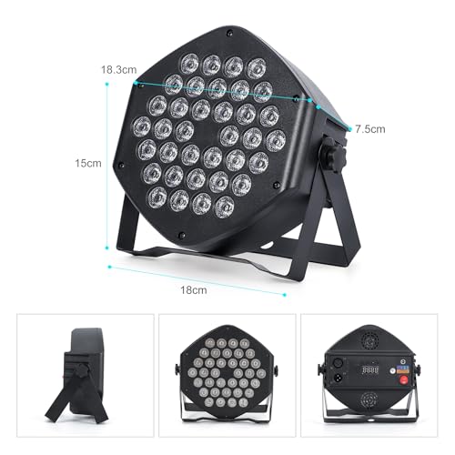 Wireless Rechargeable Par Can Lights 2 Pack Wireless Led Uplights Battery Powered Uplighting RGB 36W Stage Lighting for Events Dj Wedding Party Litake | Battery Powered RGB 36 Par Light Uplight for Event with DMX Controller Sound Activated Remote Control