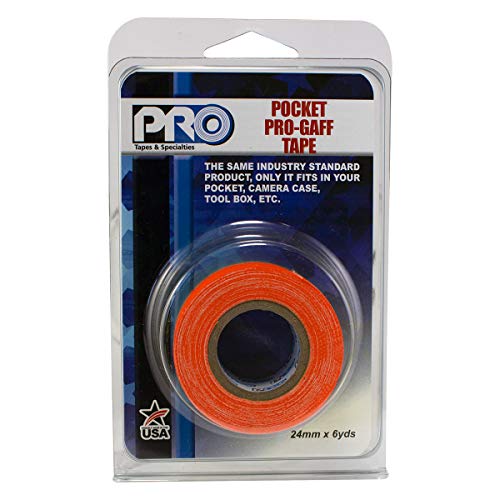 Pro Tapes - 306GB16MFLORA1 Pocket Gaff Tape 1 inch (24mm) x 6 Yards Length Fluorescent Orange Matte. Pocket Size Gaffers Tape. Made in The USA. Holds Tight, Easy to Remove. - color: Fluorescent Orange, size: 1 inch