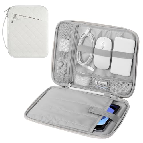 MoKo 9-11 Inch Tablet Sleeve Bag with Handle | Fits iPad Air 11-inch M4, iPad A16, iPad Pro 11-inch M5, iPad 10th/Air 5/4th 10.9-inch and Tab S9/S8 11-inch, Cream - color: Cream, size: 9-11 Inch
