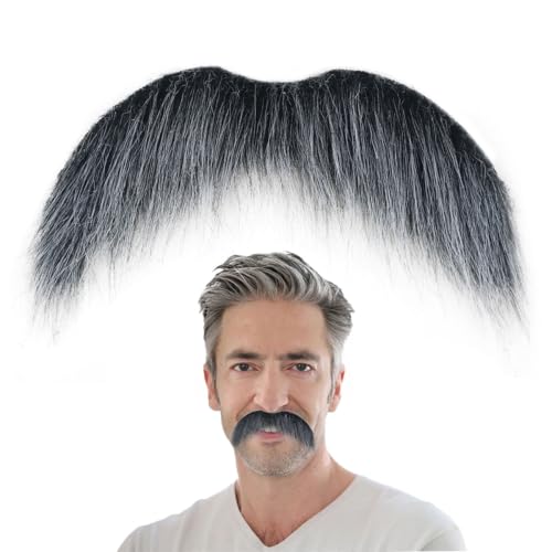 Honcloud DIY Self Adhesive Novelty Fake Mustache Facial Hair - color: Gray