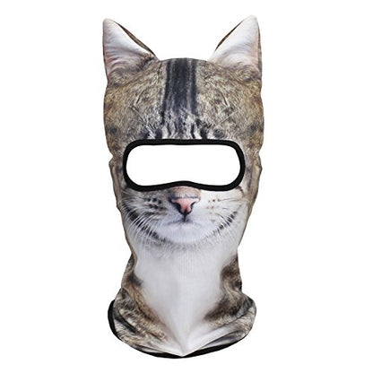WTACTFUL 3D Animal Ears Balaclava, Breathable Face Mask for Halloween | Stand-Up Ears, Windproof Dustproof, Quick-Dry, No Fade Print, Soft, for Music Festivals Raves Ski Snowboard Moto Party - color: Cat Meb-20