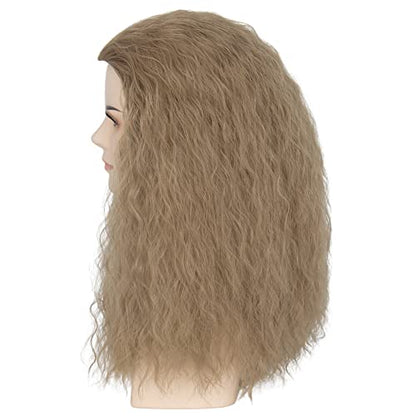 Miss U Hair Long Curly Dirty Blonde Men Wig Fluffy Cosplay Halloween Wig | Adult Voluminous Layered Hair, Soft Natural-Looking - color: Blonde