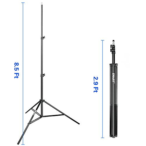 EMART 8.5 Ft Light Stand for Photography, Speedlight, Flash, Softbox-2 Pack | Portable Photo Video Lighting Tripod for Strobe, Camera, Selfie, Photographic Portrait