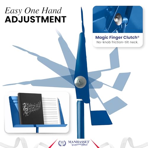 Manhasset 48 Blue Symphony Music Stand for Sheet Music - color: Blue, Glossy, size: Pack of 1