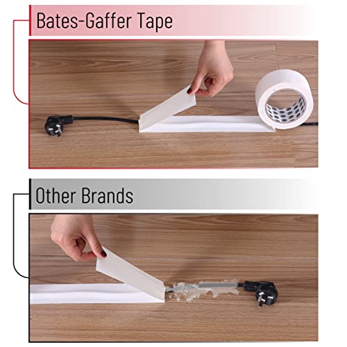 Bates Gaffers Tape, 2 Inch x 23 Yards, White, Non-Reflective, No Residue, Floor & Cable Tape - color: White, size: 2 Inch x 23 Yards