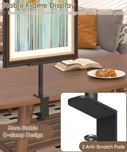 Mondazie Adjustable Tabletop Easel Stand with Clamp for Sign, Black - color: Black, size: 27.1'' High - Clamp