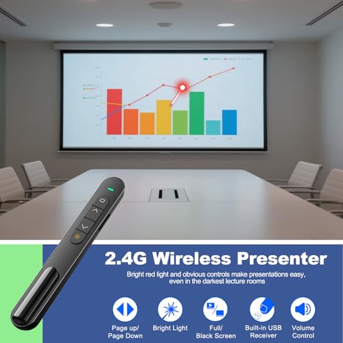 QUI 2 Pack Wireless Presenter Remote, USB, Black Pink - color: Black Pink, style: USB