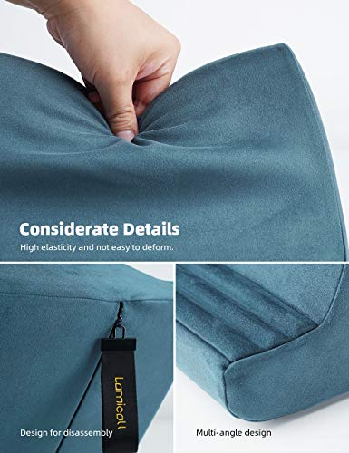 Lamicall Tablet Pillow Stand iPad Bed Soft Holder for Lap 6 Viewing Angles | Soft, Relieve Neck Fatigue, 6 Viewing Angles, Sofa Tablet Dock for 4-13" iPad Pro Air Mini Kindle Galaxy Tab E-Reader Gifts - color: Blackish Green