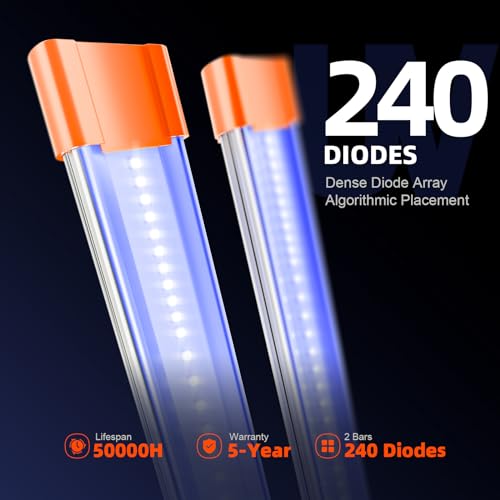 Spider Farmer SUPP-UV60 & IR30 LED Grow Light Bars Set 35.4" (4-Bar) | 365-370nm UV & 730-745nm IR Supplemental Light for Indoor Plants, Grow Tents - size: UVR6030
