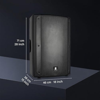 PRORECK Delta 158 2400W Bluetooth PA Speaker System with 8-Channel Powered Mixer, 2 15-Inch Passive Speakers, Stands, Reverb Effects, 15V Phantom Power. Perfect for DJs, Bands, Karaoke, Live Events. - size: 15"+8 channel mixer