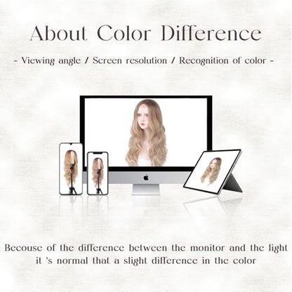 Aida ble Long Wavy Dark Blonde Ombre Wig for Women 26inch Middle Part Wig | Natural Looking Synthetic Wig,Suitable for Daily Wear,Party,Halloween and Cosplay,Beginner-friendly,Lightweight and soft - color: Brown Ombre Blonde