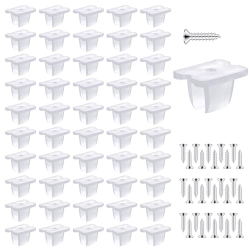 Waterproof LED Strip Mounting Clips Holder Mounting Bracket Neon Mounting Clips Fixing Clamps Holder with 50 Screws for 5mm to 6mm LED Strip Lighting, Translucent, Pack of 50 - color: 50 pcs
