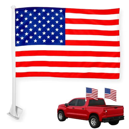 DC Custom Car Flag Pole Window Custom Flag with Picture, Made in USA | 12x17 Inch Car Window Flags for Vehicles, Custom Flags for Outside, Flag Pole for Car and Car Flag Holder Included - color: Car Flag