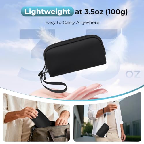 FYY Travel Cable Organizer - 8 Compartments, Lightweight, Water Repellent - color: Black, size: (S) 8.1"× 4.7"× 2.9"