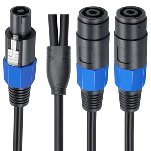 Speakon Splitter Cable, Speak-on 1 Female 2 Male Audio Cable (50cm) | Speaker Extension Cable, Speaker Break Out Cable with Twist Lock for DJ/PA Speaker Cord (1 Male to 2 Female) - style: 1 Male To 2 Female