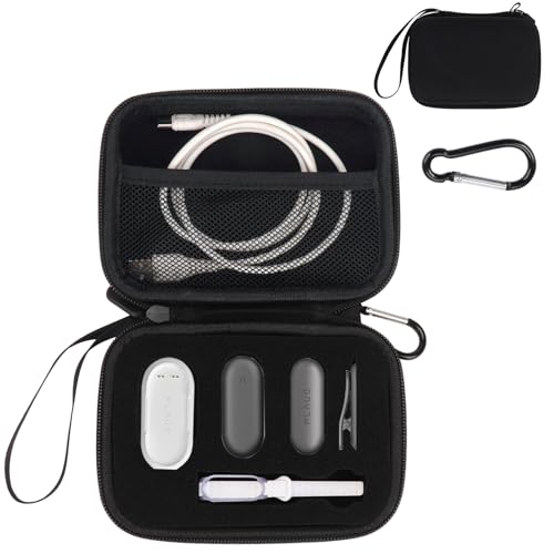 YouKnow Hard Case Compatible with PLAUD NotePin/NotePin S AI Voice Recorder - with Custom Foam Insert Holds Recorder, Magnetic Pin, Clip, Dock, Wristband & Cable (Case Only) (Black) - color: Black